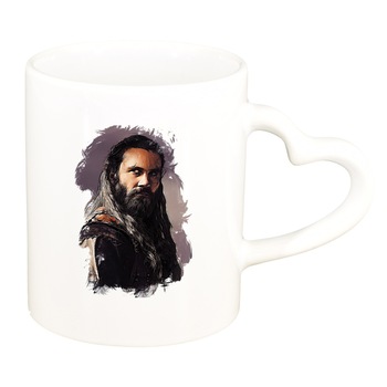 Cana Vikingii, alb, maner inima, 330ml, D1436